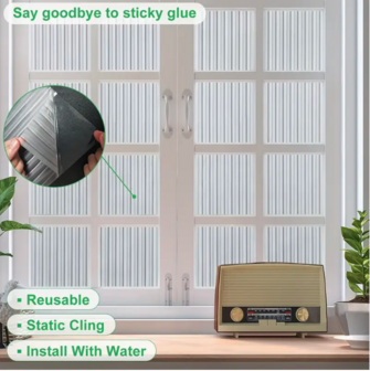 Decoratief| Premium |Statisch | Ribbelglas | Mat