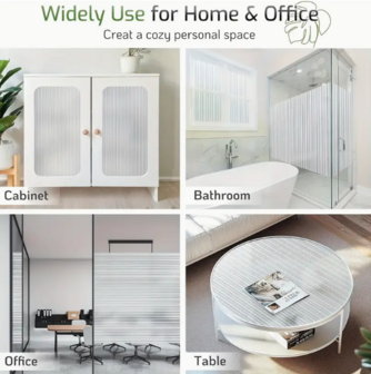 Decoratief| Premium |Statisch | Ribbelglas | Mat