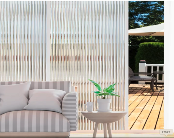 Decoratief| Premium |Statisch | Ribbelglas